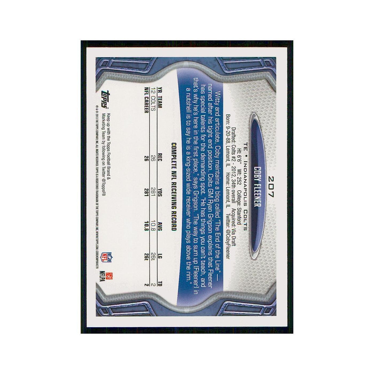 2013 Topps Coby Fleener Colts #207