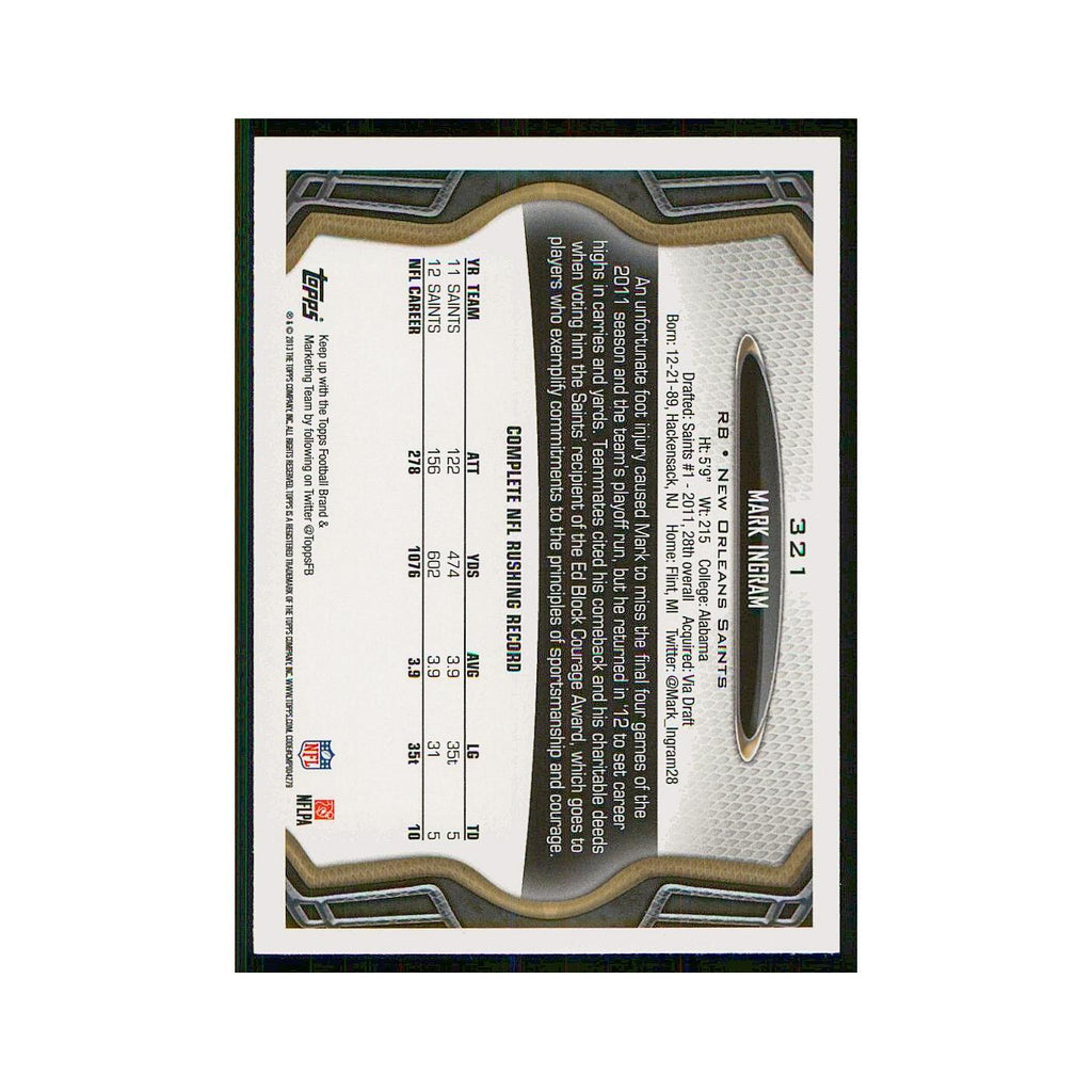 2013 Topps Mark Ingram Saints #321