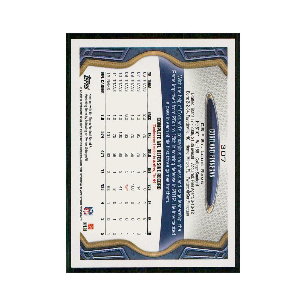 2013 Topps Cortland Finnegan St. Louis Rams #307