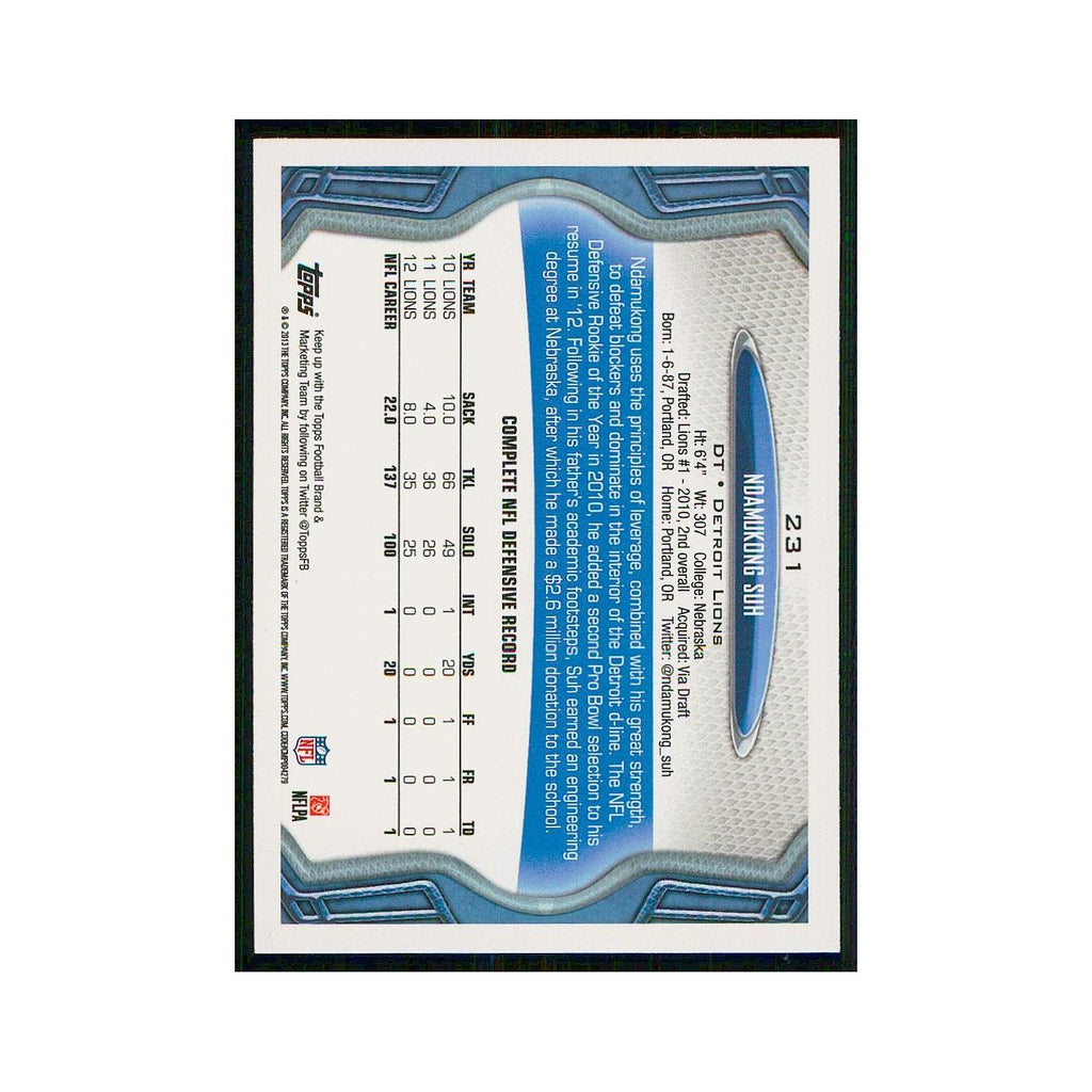 2013 Topps Ndamukong Suh Lions #231