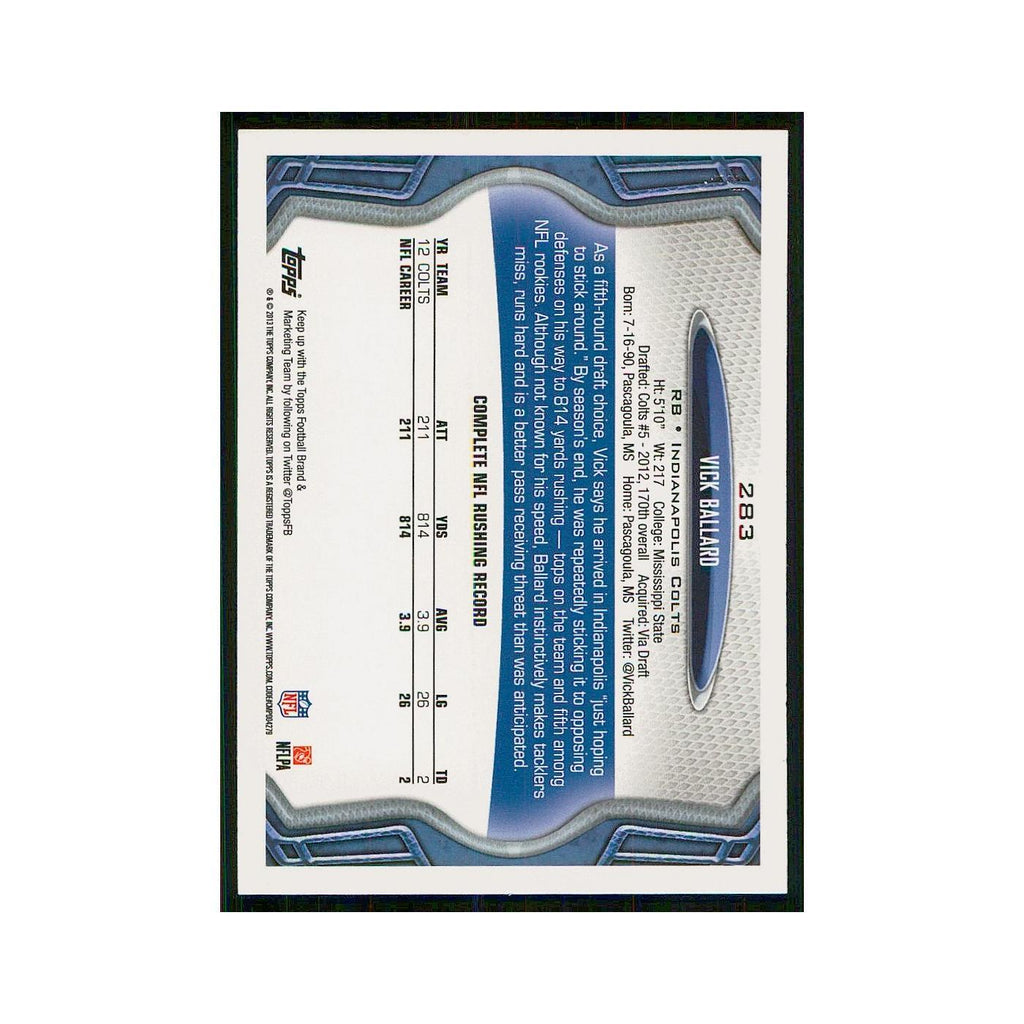 2013 Topps Vick Ballard Colts #283
