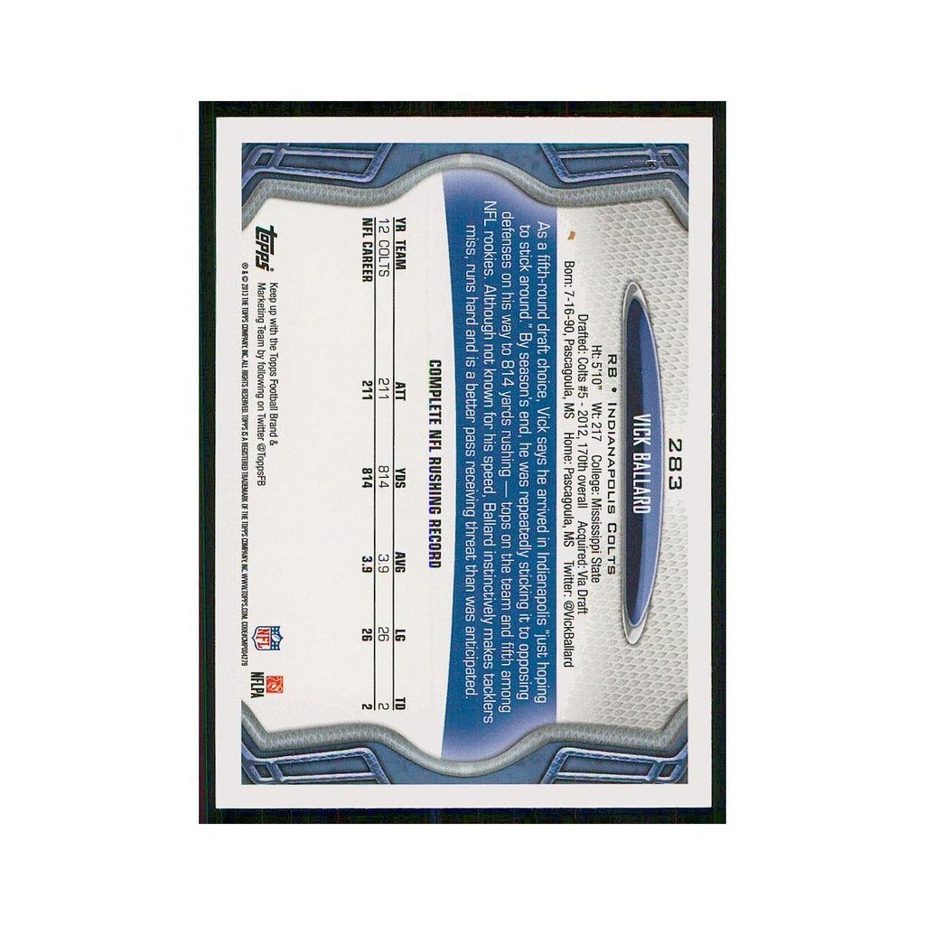 2013 Topps Vick Ballard Colts #283