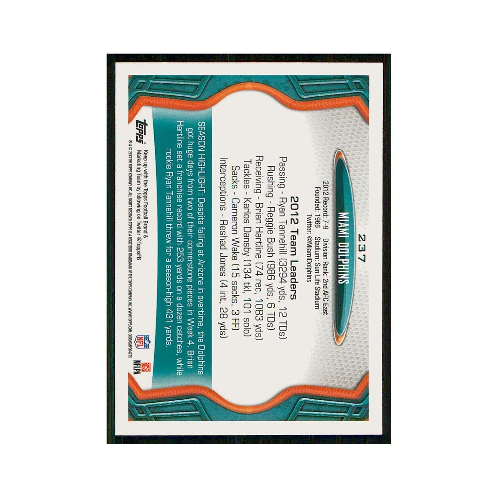 2013 Topps Miami Dolphins Dolphins #237