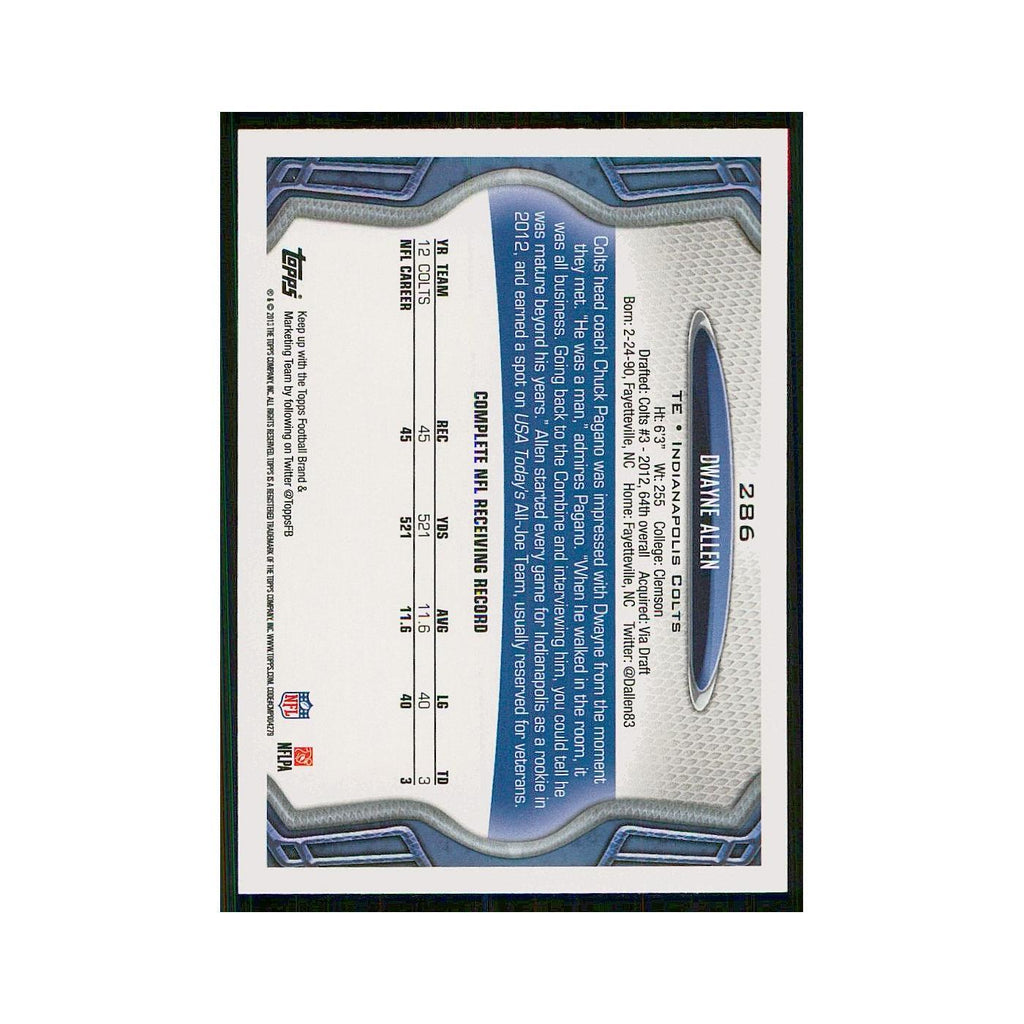 2013 Topps Dwayne Allen Colts #286