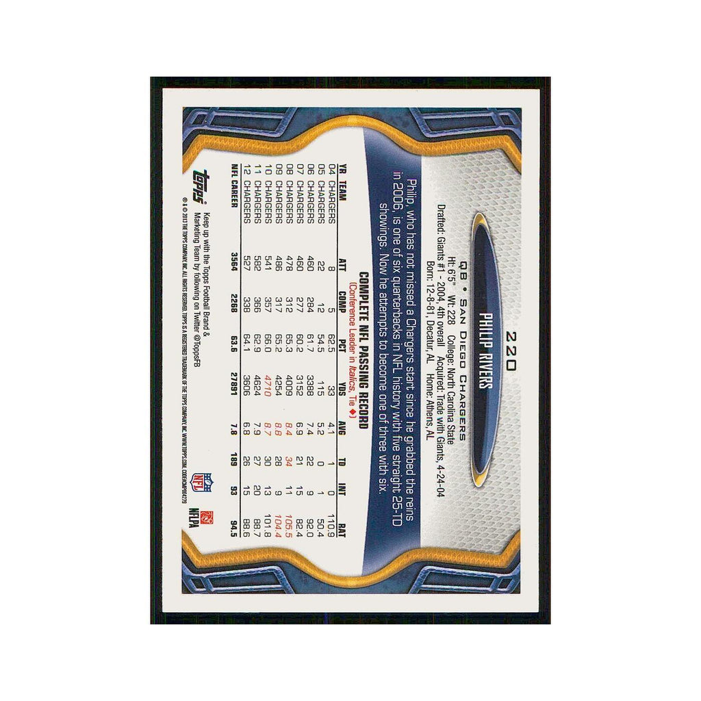 2013 Topps Philip Rivers San Diego Chargers #220