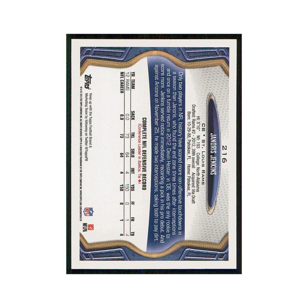2013 Topps Janoris Jenkins St. Louis Rams #216