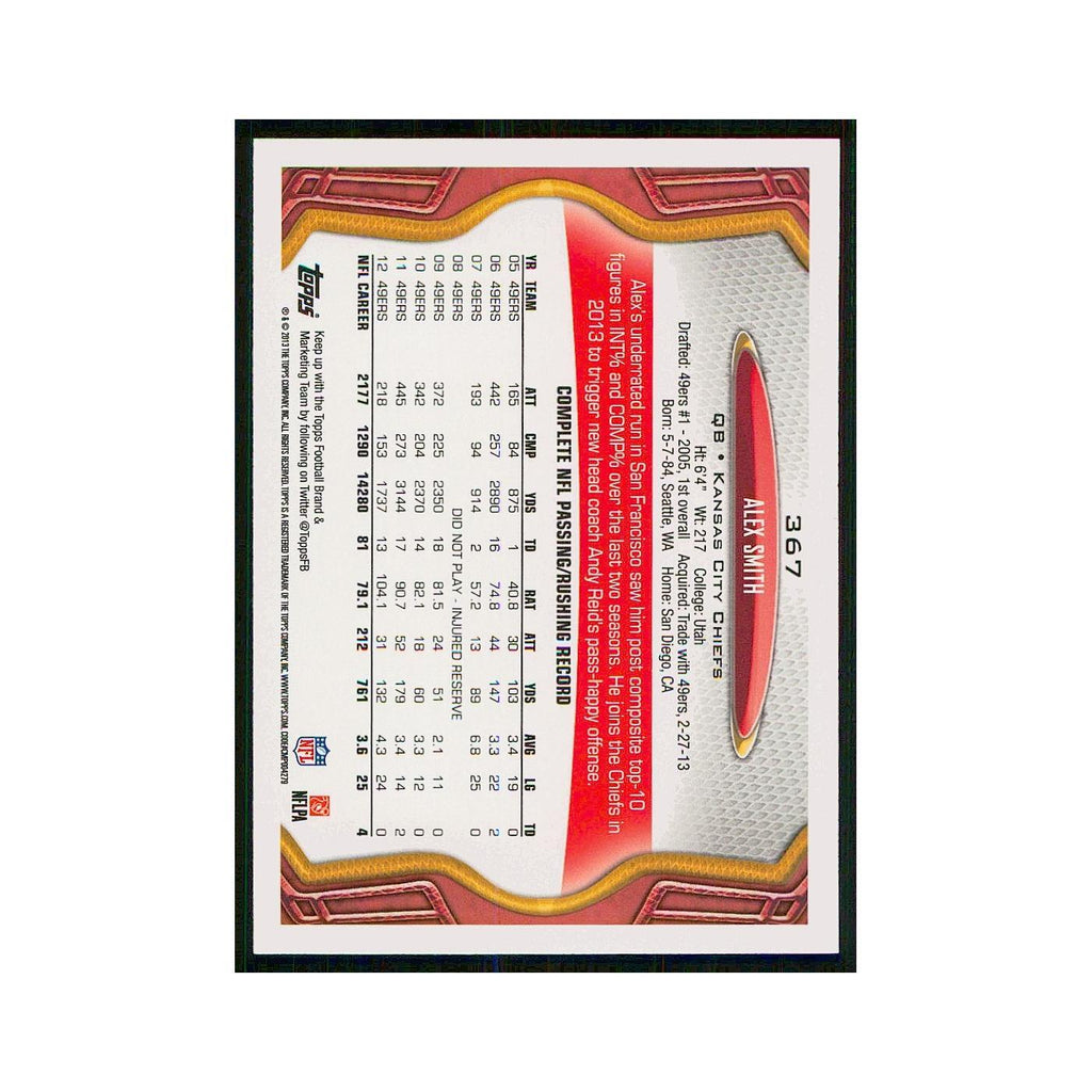 2013 Topps Alex Smith Chiefs #367