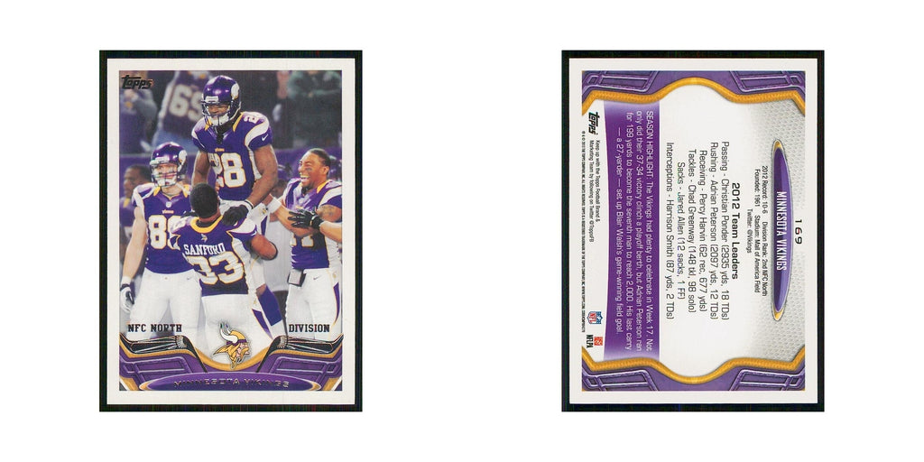 2013 Topps Minnesota Vikings Vikings #169