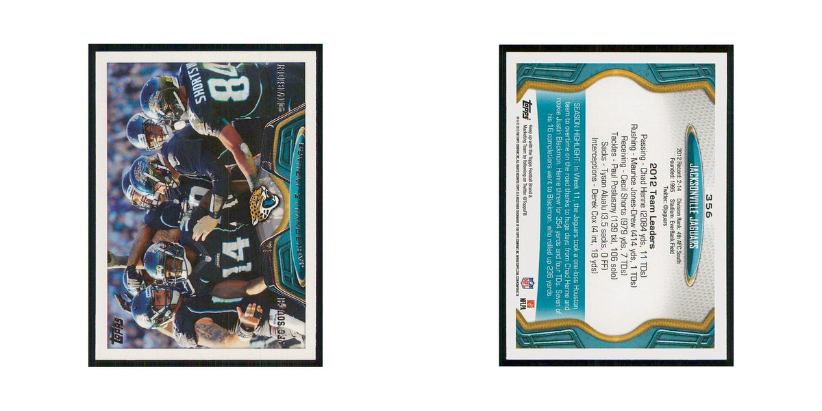 2013 Topps Jacksonville Jaguars Jaguars #356