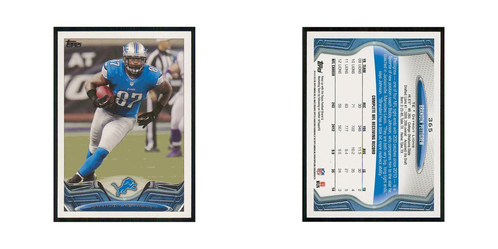 2013 Topps Brandon Pettigrew Lions #365