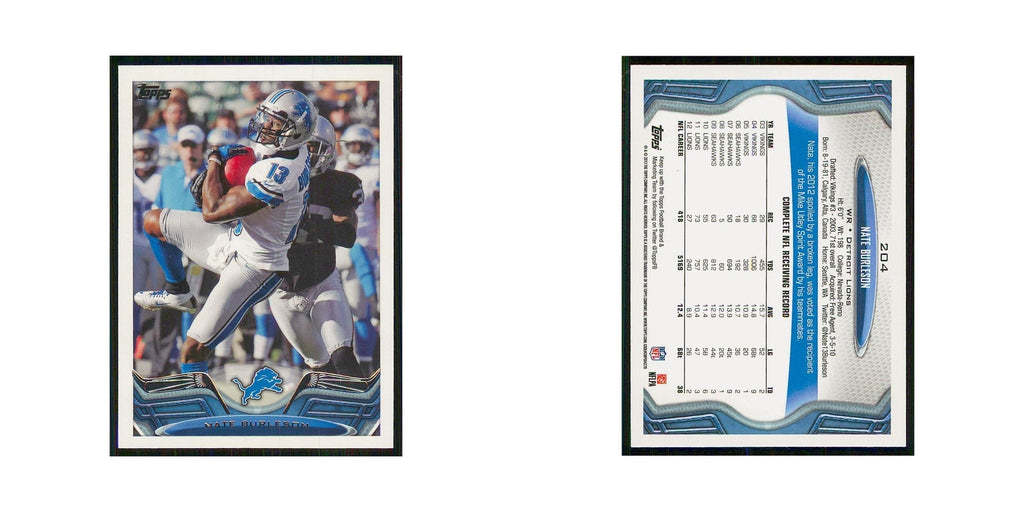 2013 Topps Nate Burleson Lions #204