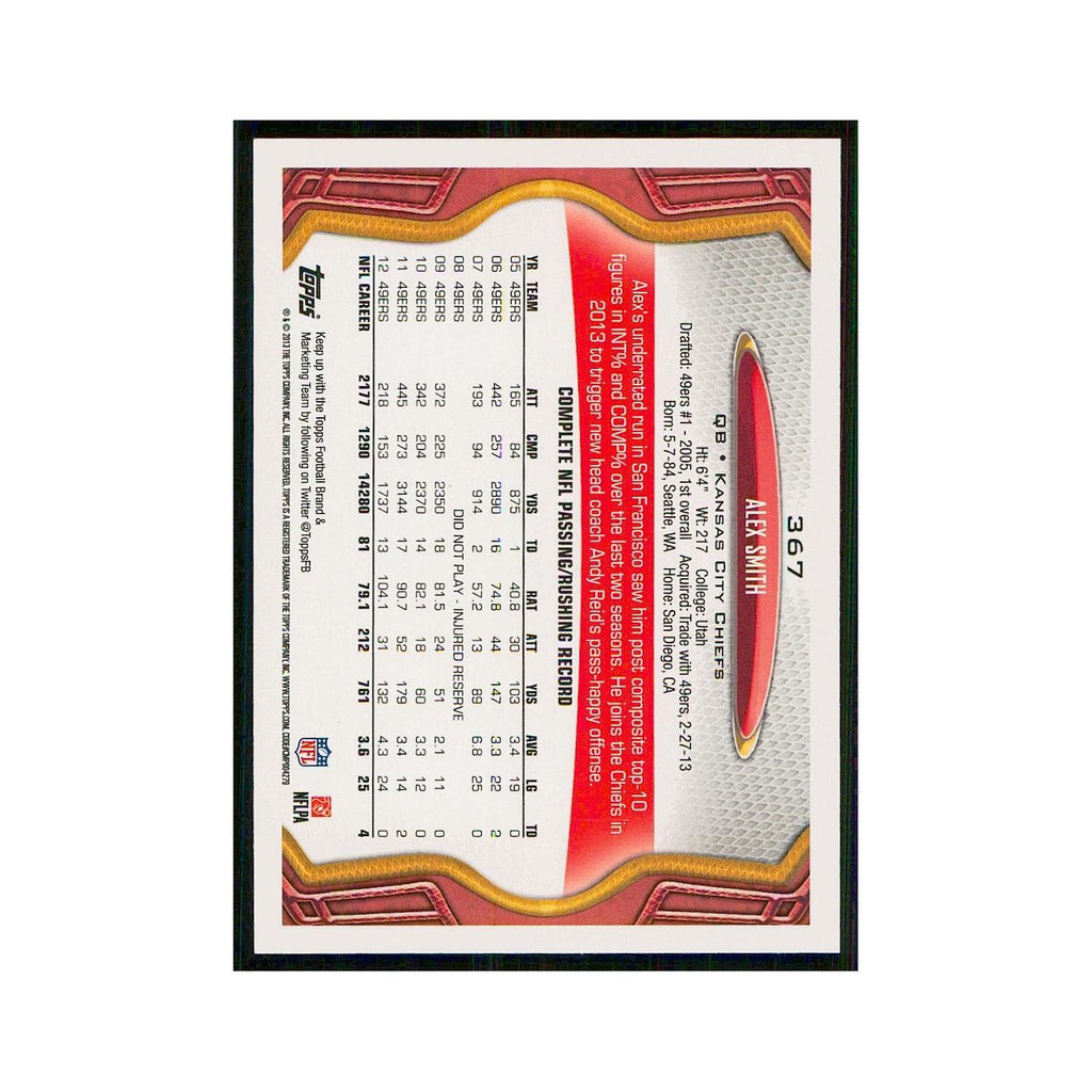 2013 Topps Alex Smith Chiefs #367