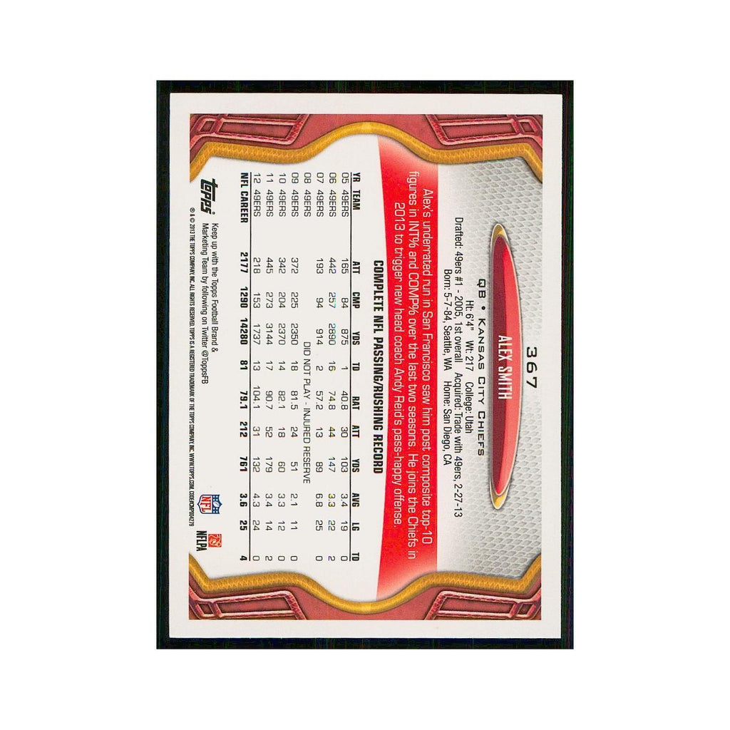2013 Topps Alex Smith Chiefs #367