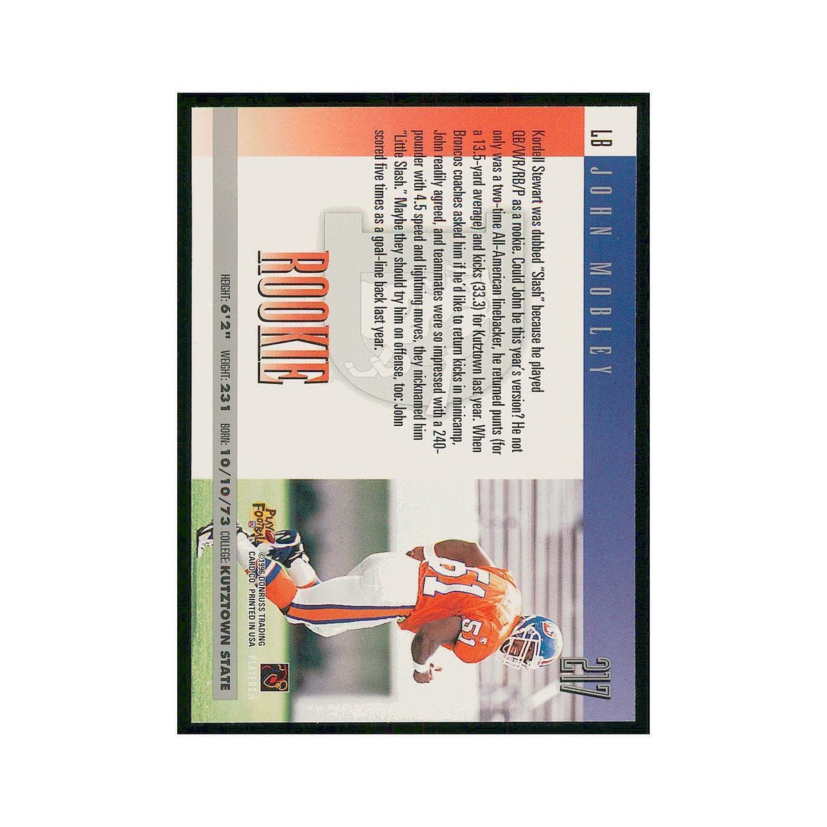1996 Donruss John Mobley RC Broncos #217