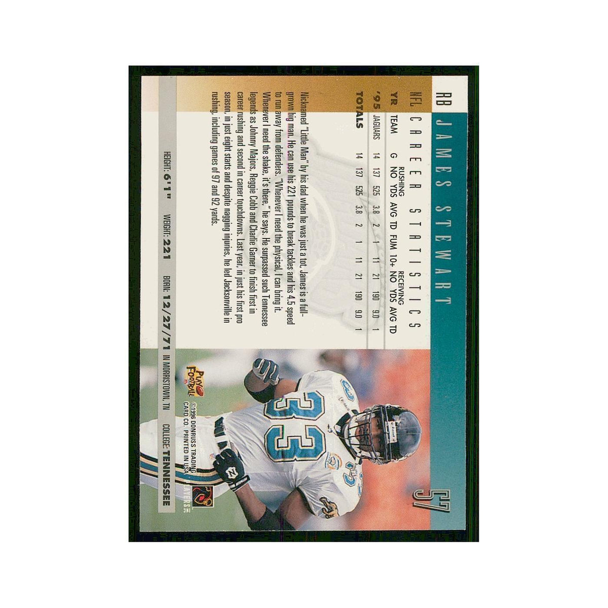 1996 Donruss James Stewart Jaguars #57