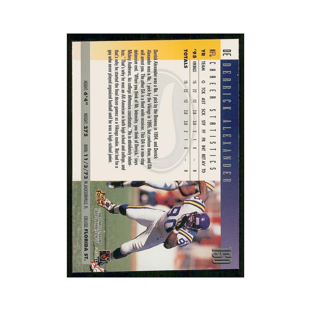 1996 Donruss Derrick Alexander DE Vikings #150