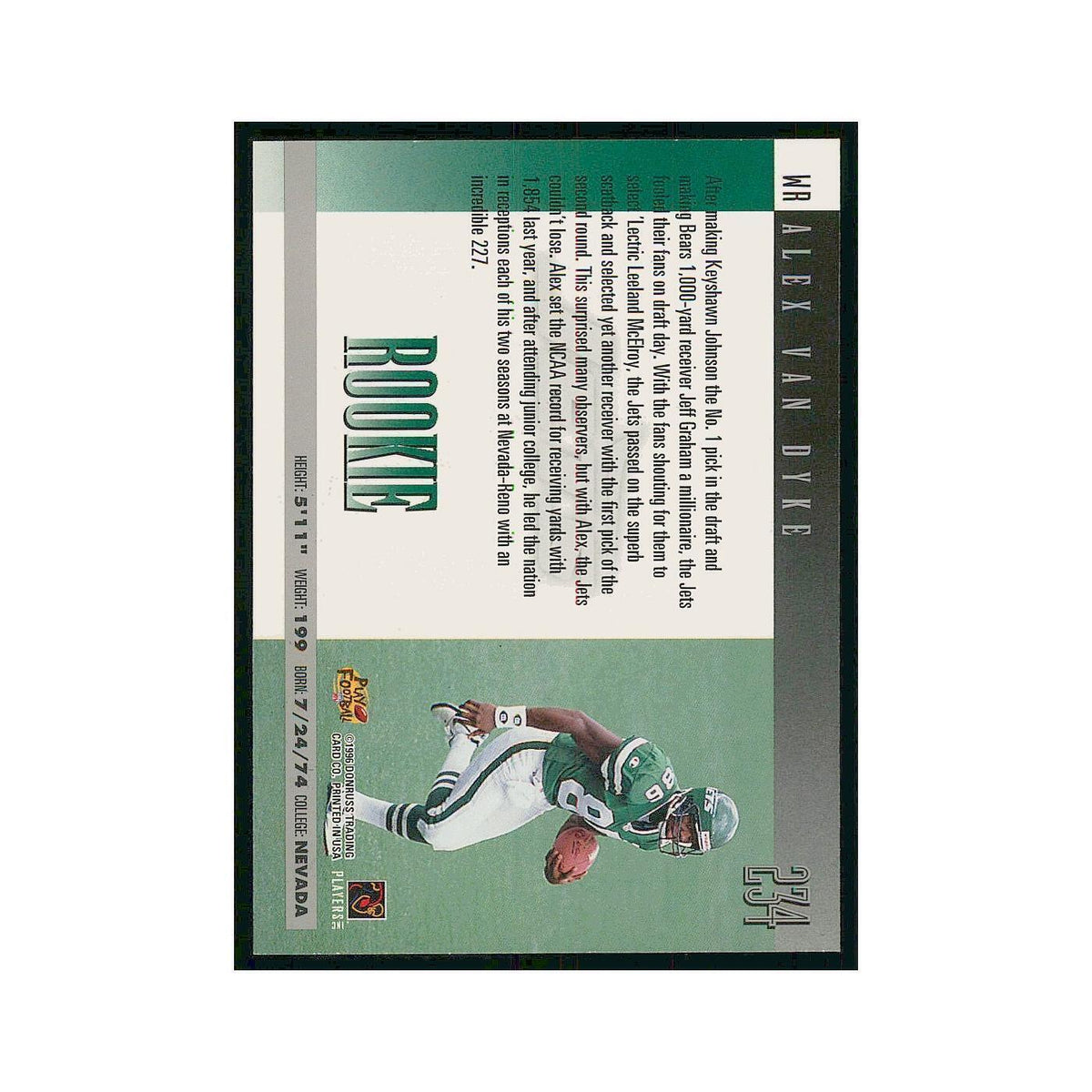 1996 Donruss Alex Van Dyke RC Jets #234