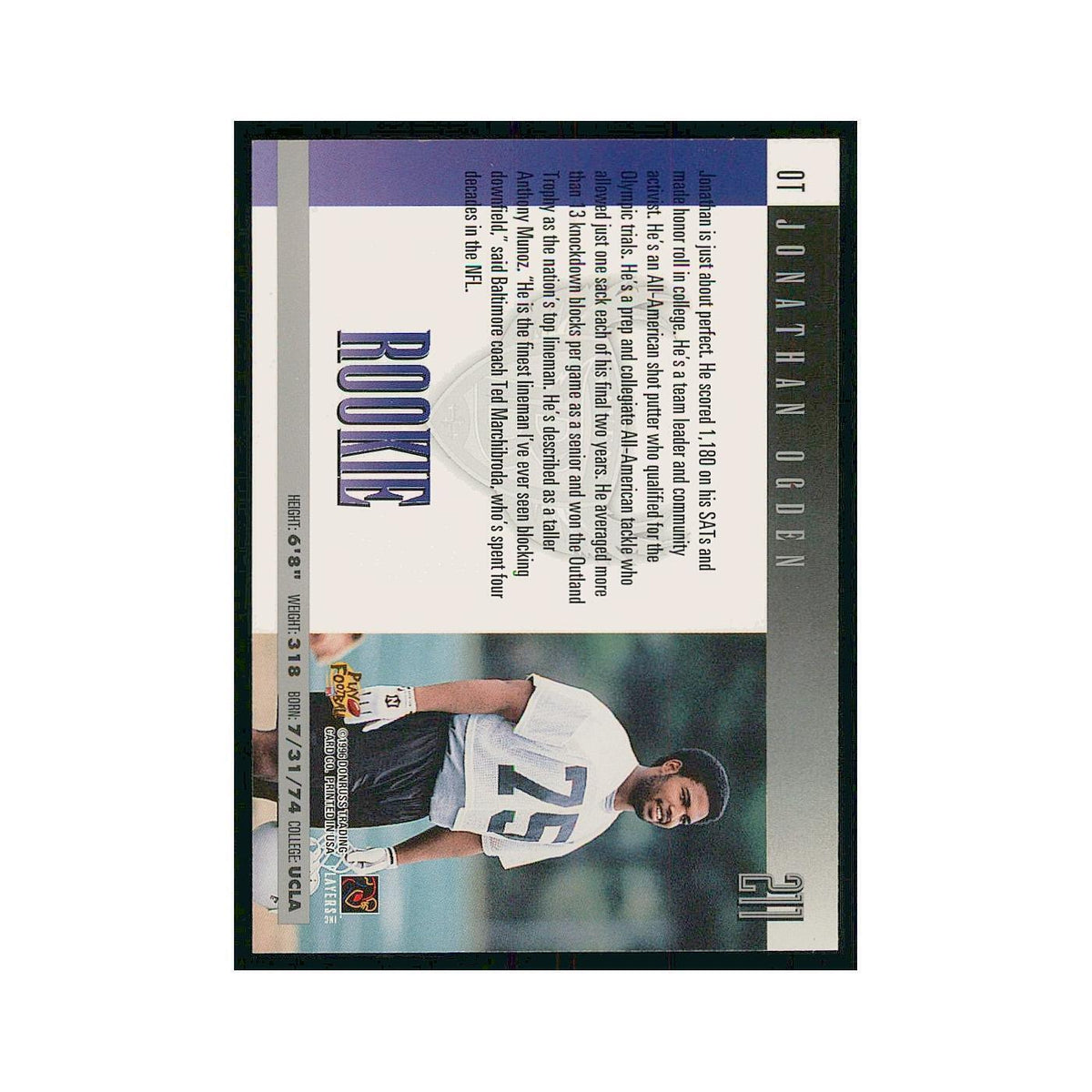 1996 Donruss Jonathan Ogden RC Ravens #211