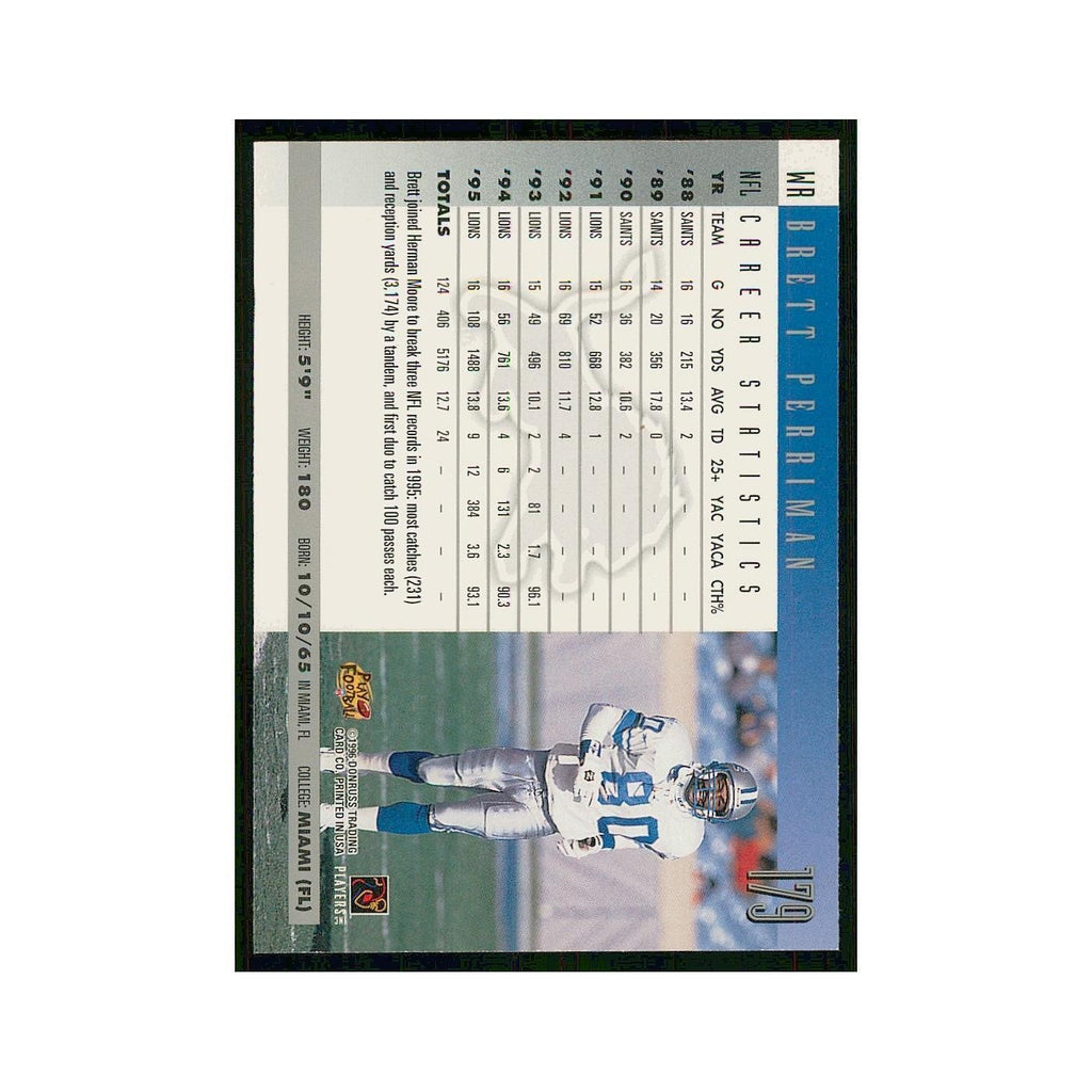 1996 Donruss Brett Perriman Lions #179