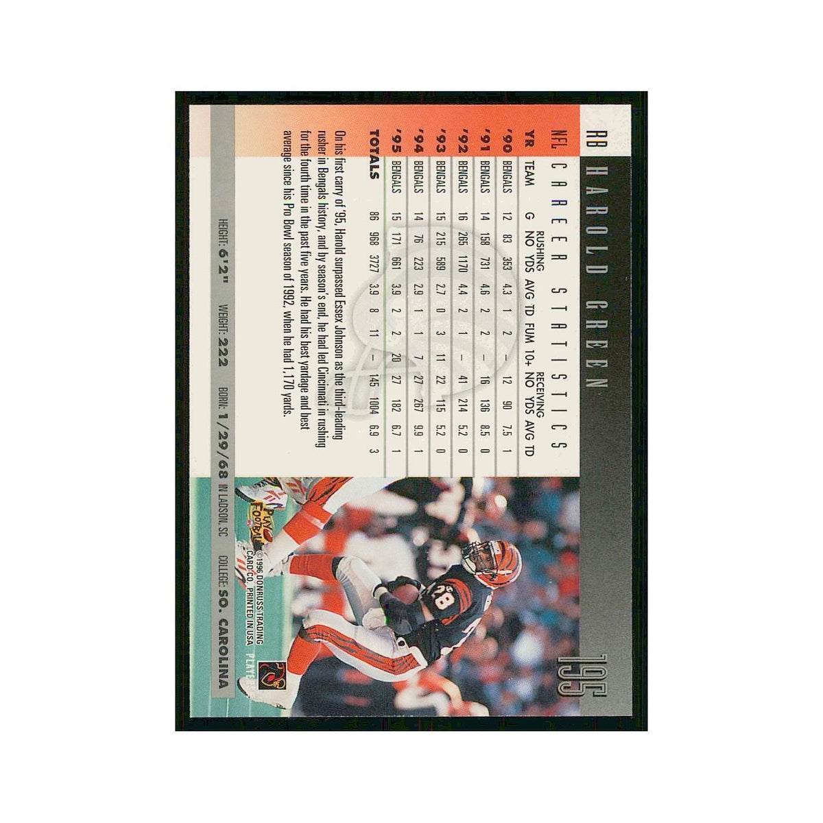 1996 Donruss Harold Green Bengals #195