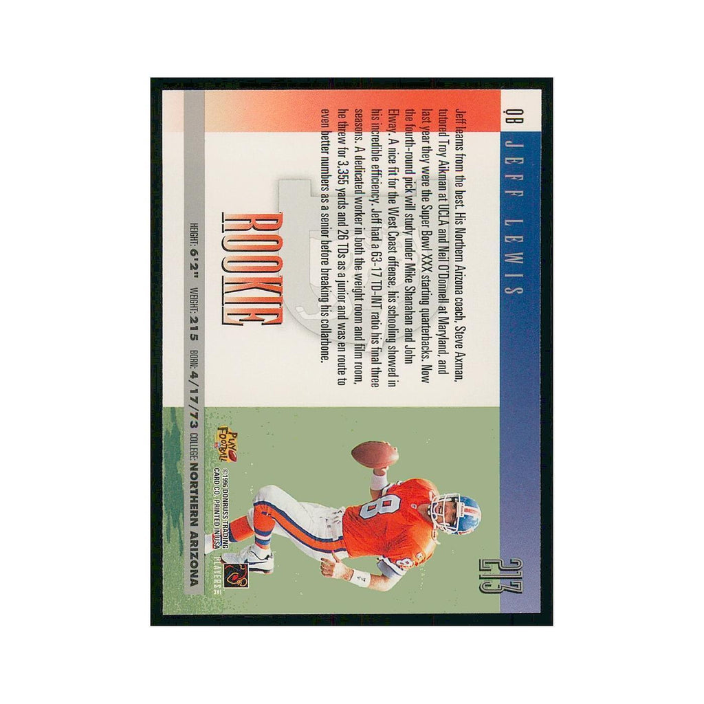 1996 Donruss Jeff Lewis RC Broncos #213