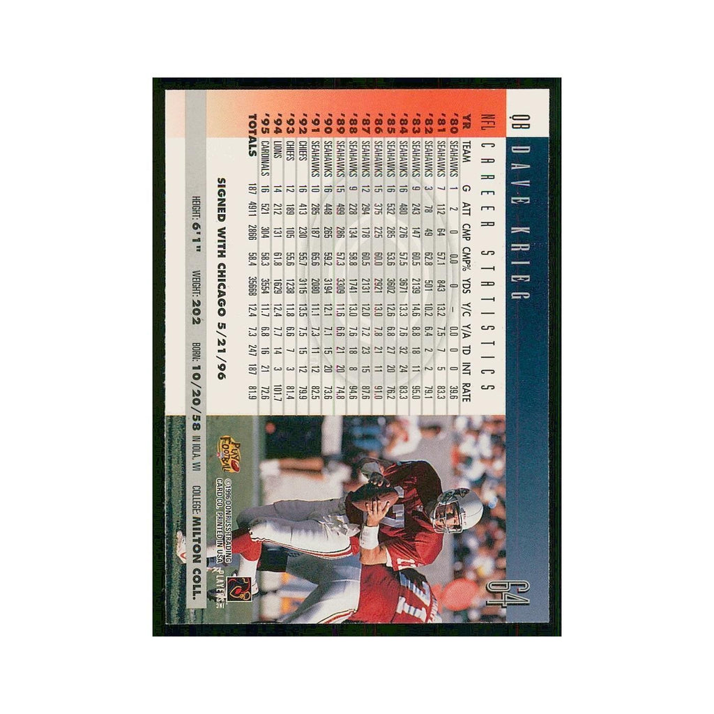 1996 Donruss Dave Krieg Bears #64