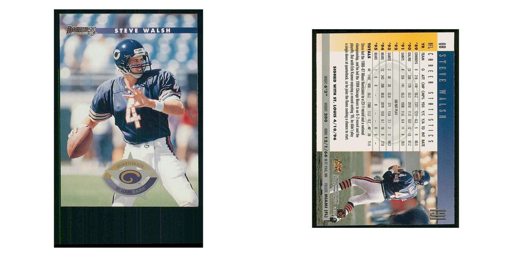 1996 Donruss Steve Walsh St. Louis Rams #191