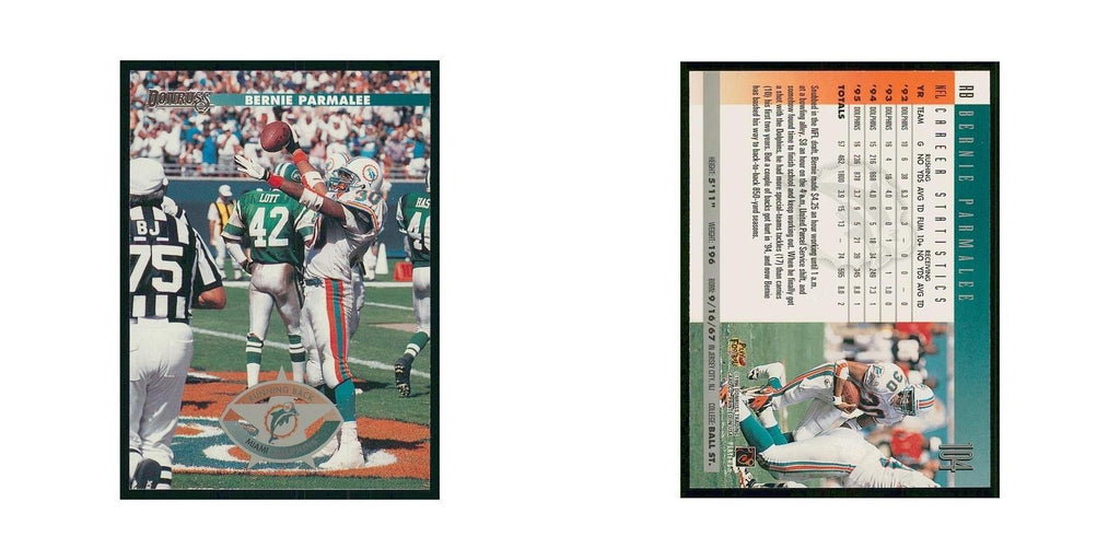 1996 Donruss Bernie Parmalee Dolphins #104