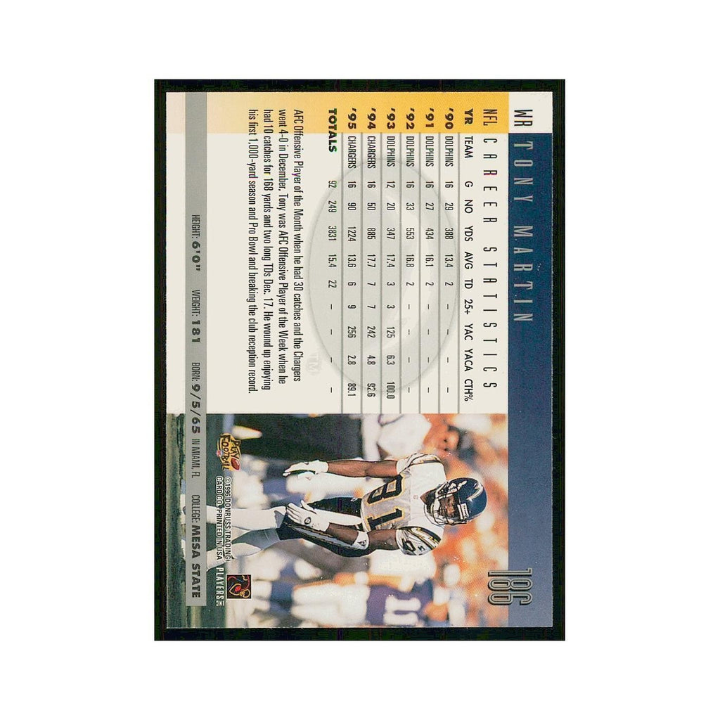 1996 Donruss Tony Martin San Diego Chargers #186