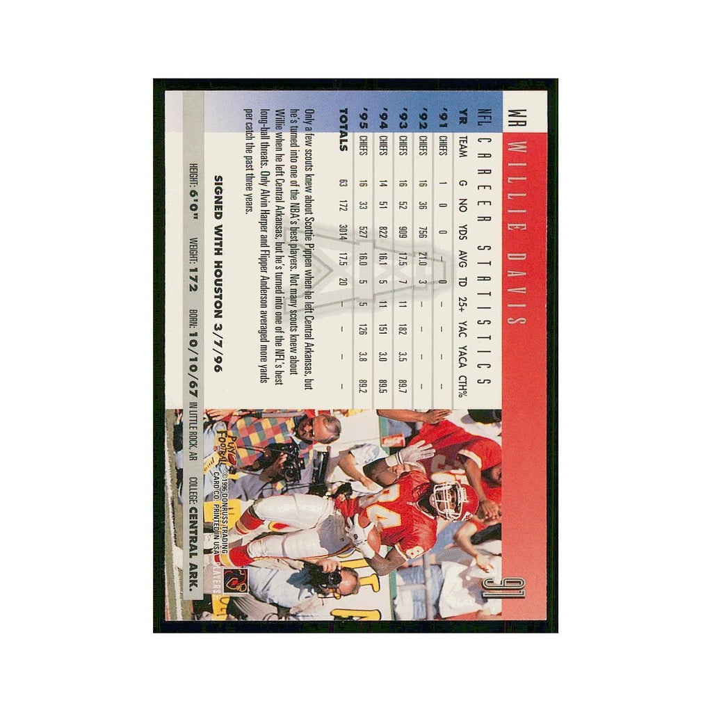 1996 Donruss Willie Davis Houston Oilers #91