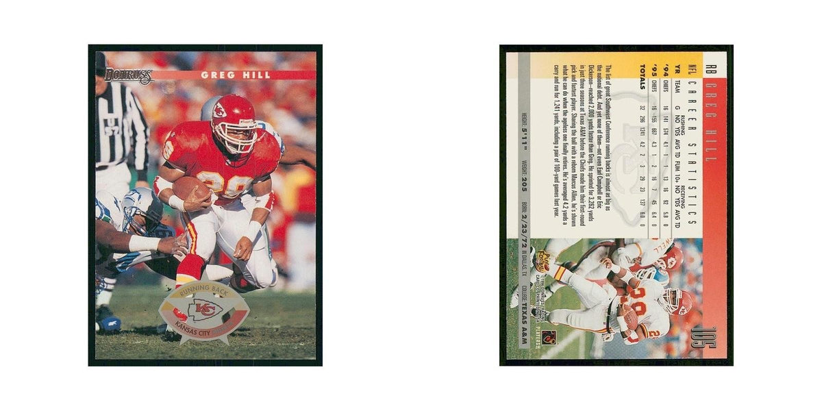1996 Donruss Greg Hill Chiefs #105