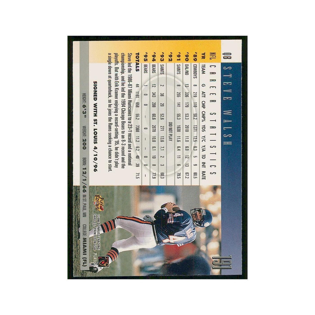 1996 Donruss Steve Walsh St. Louis Rams #191