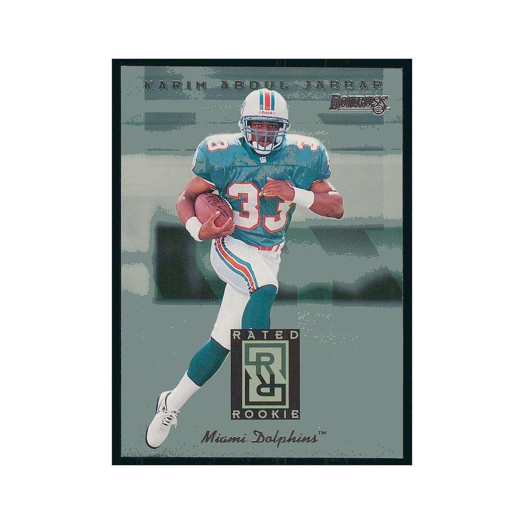 1996 Donruss Rated Rookies Karim Abdul-Jabbar RC Dolphins #9