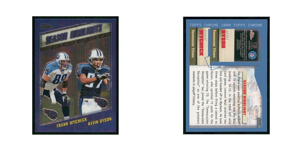 2000 Topps Chrome Kevin Dyson/Frank Wycheck Titans #200