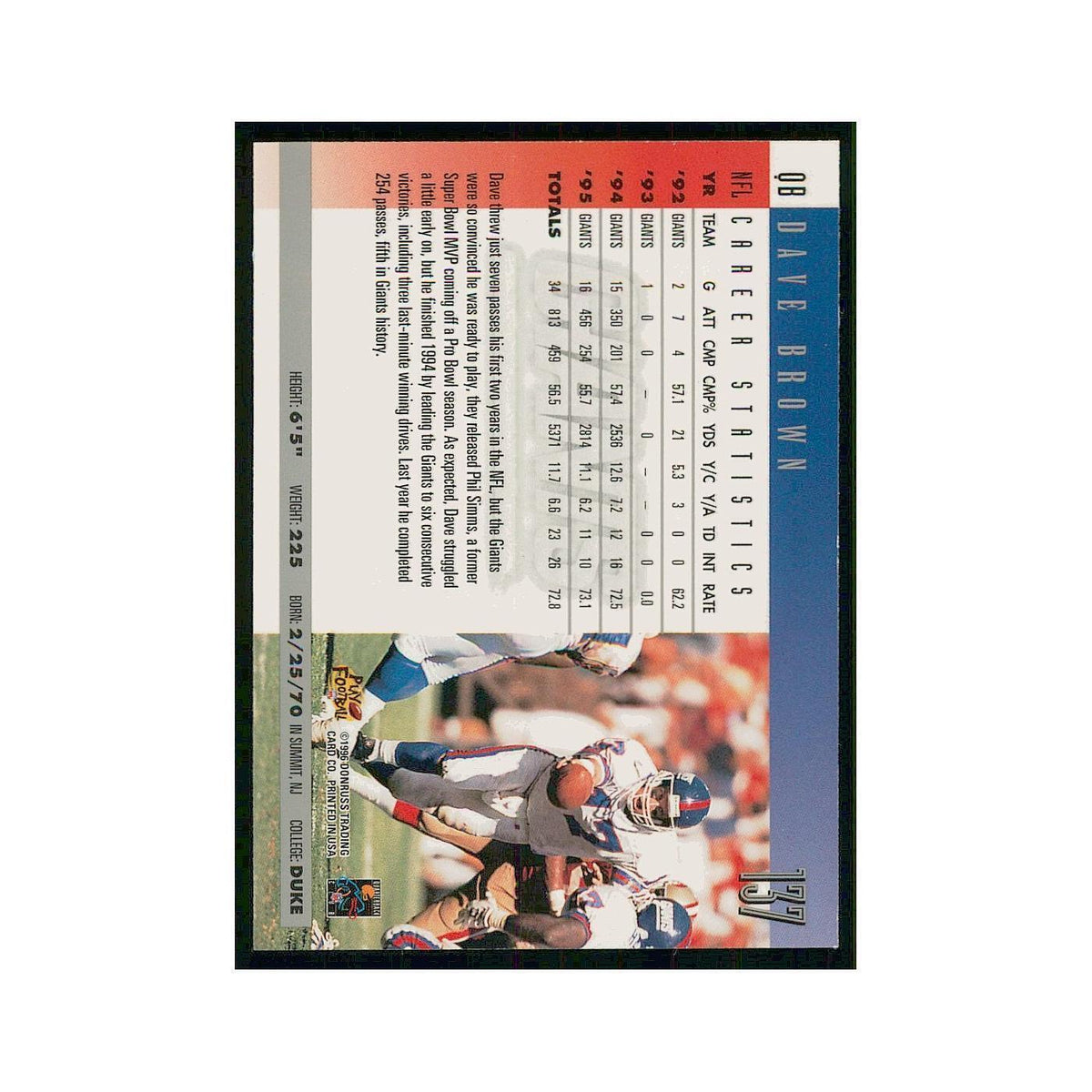 1996 Donruss Dave Brown Giants #137