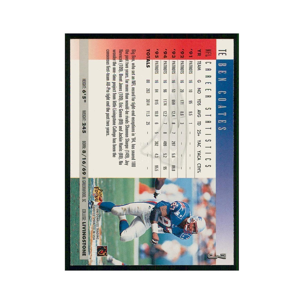 1996 Donruss Ben Coates Patriots #3