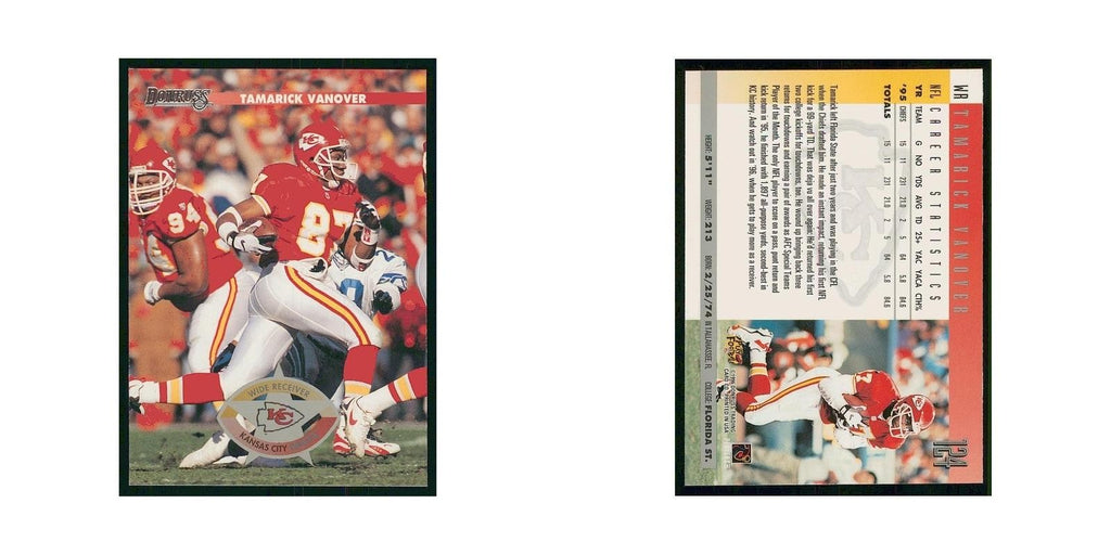 1996 Donruss Tamarick Vanover Kansas City Chiefs/Seattle Seahawks #124