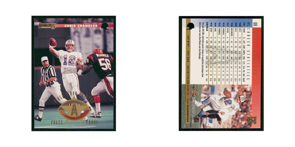 1996 Donruss Chris Chandler Houston Oilers #126