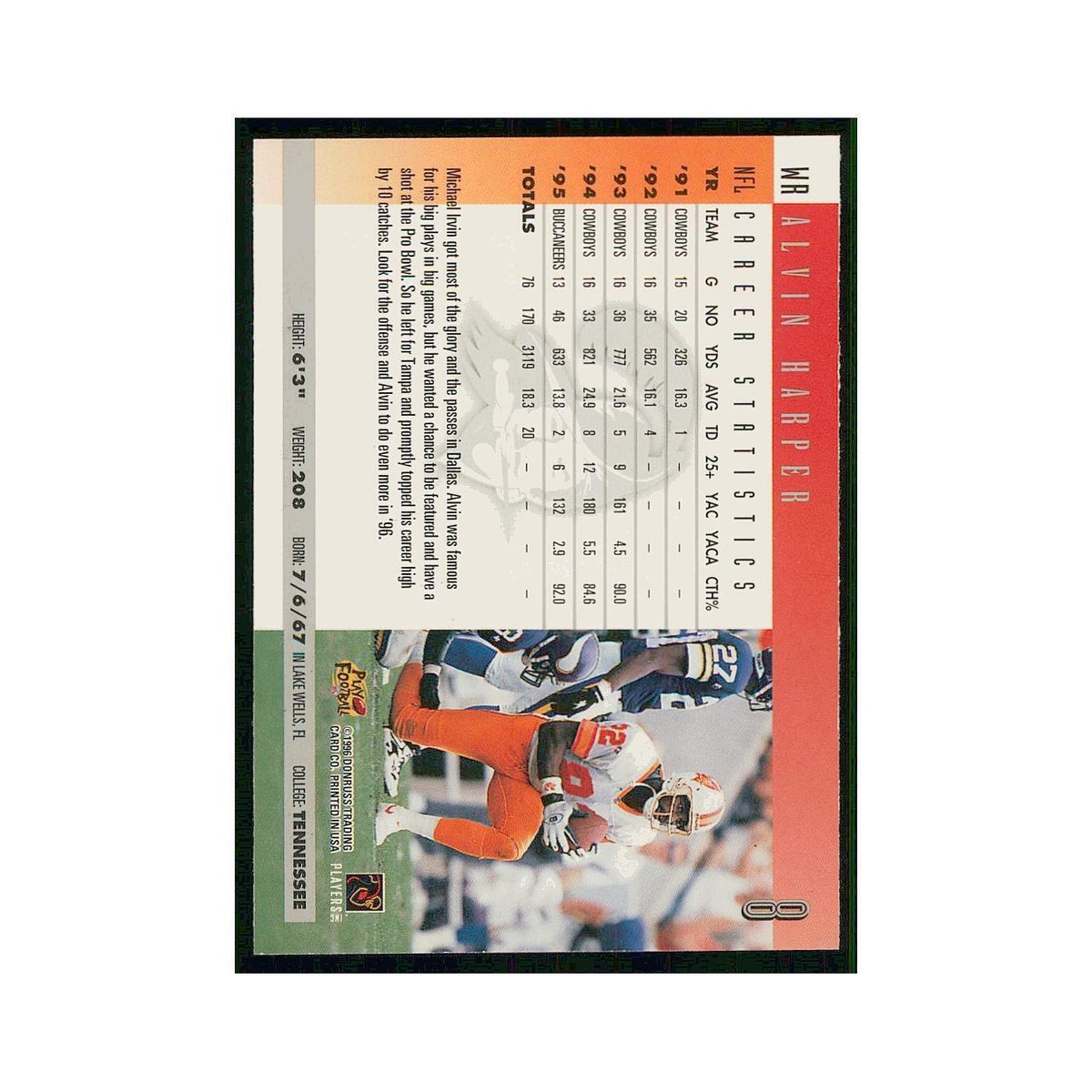 1996 Donruss Alvin Harper Buccaneers #8