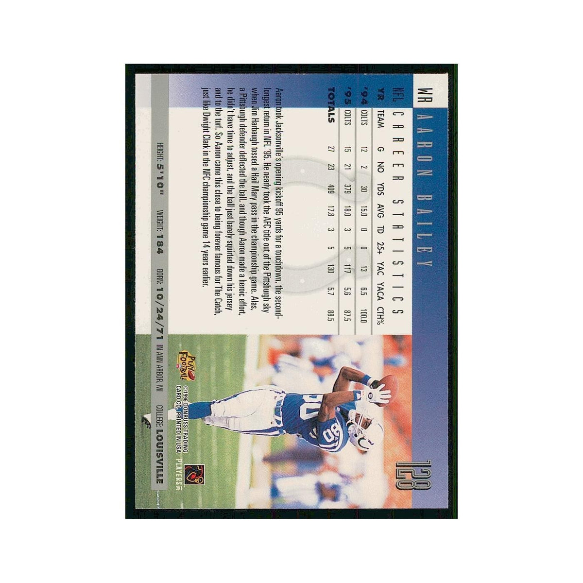 1996 Donruss Aaron Bailey #128
