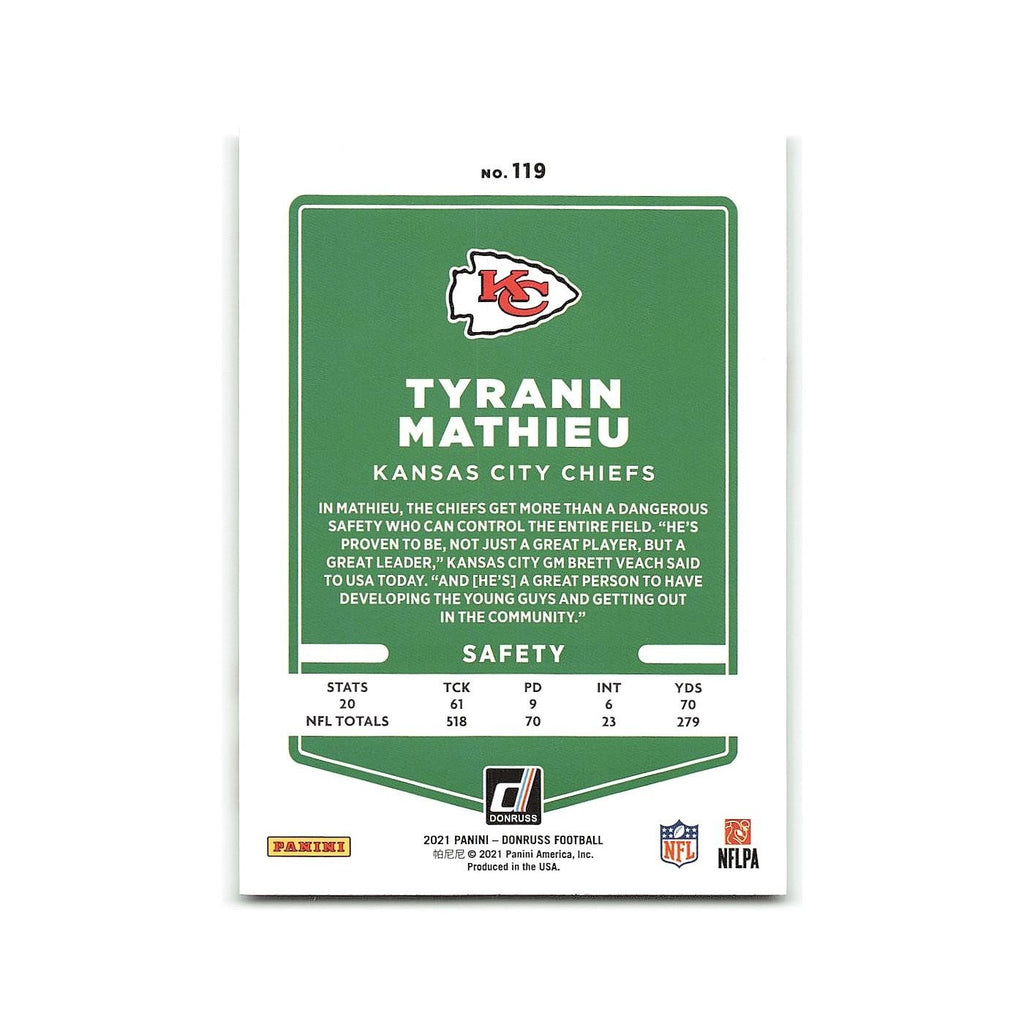 Tyrann Mathieu 2021 Donruss #119 Kansas City Chiefs Football Card NM