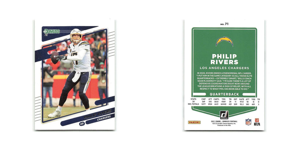 Philip Rivers 2021 Donruss #71 Los Angeles Chargers Football Card NM