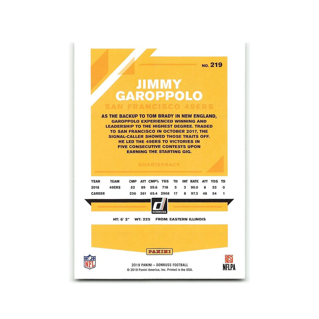 Jimmy Garoppolo 2019 Donruss #219 San Francisco 49ers Football Card NM