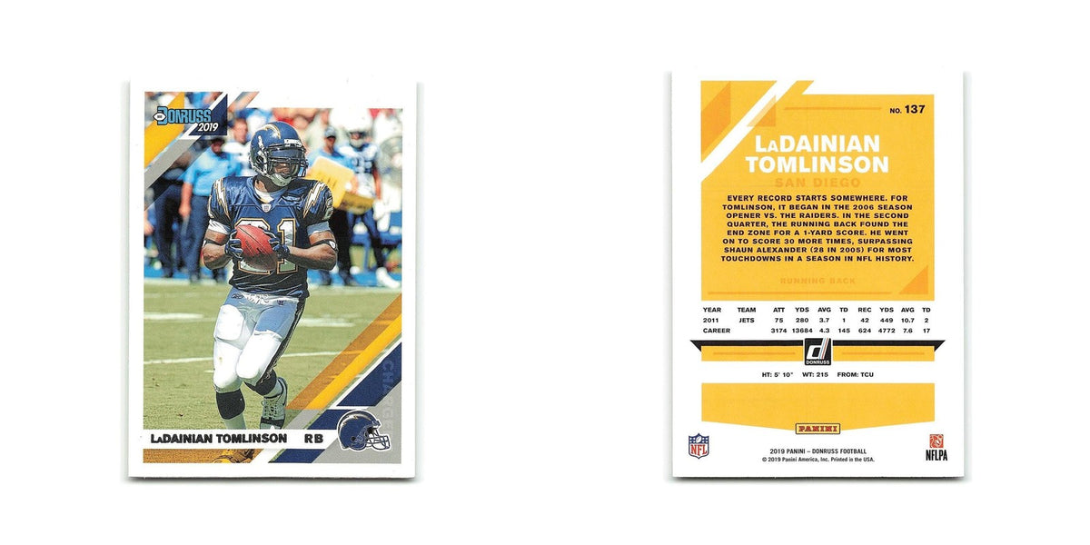 LaDainian Tomlinson 2019 Donruss #137 San Diego Chargers Football Card NM