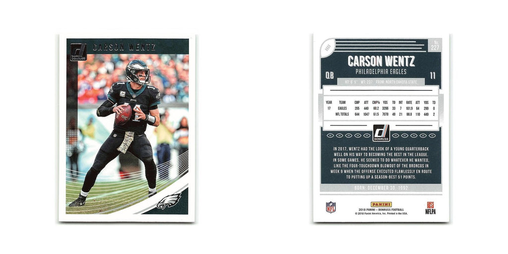 Carson Wentz 2018 Donruss #227 Philadelphia Eagles Football Card NM