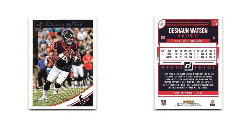 Deshaun Watson 2018 Donruss #114 Houston Texans Football Card NM