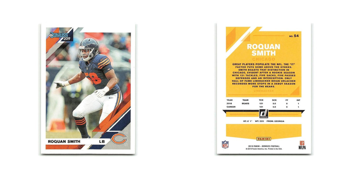 Roquan Smith 2019 Donruss #54 Chicago Bears Football Card NM