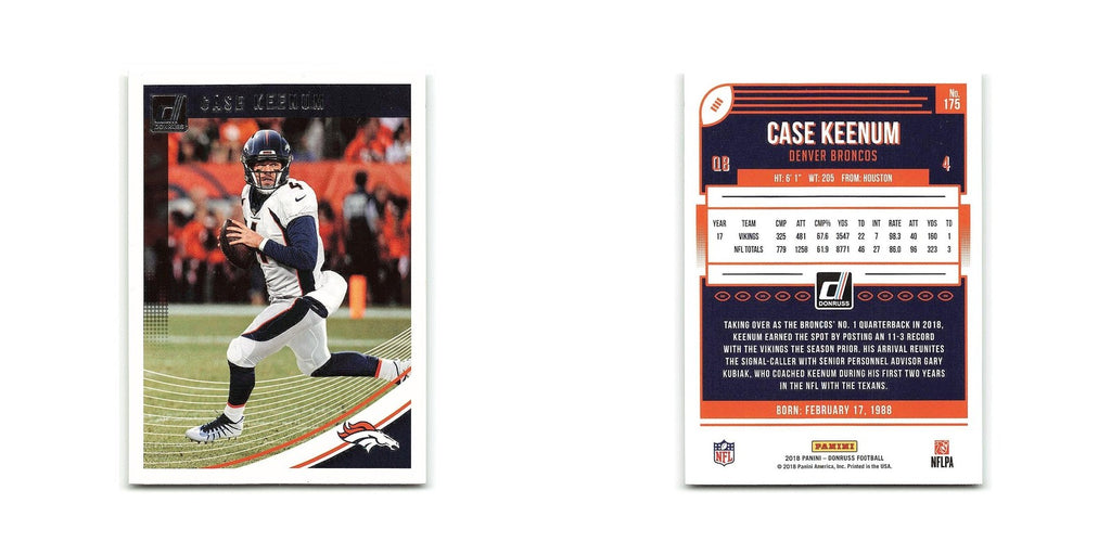 Case Keenum 2018 Donruss #175 Denver Broncos Football Card NM
