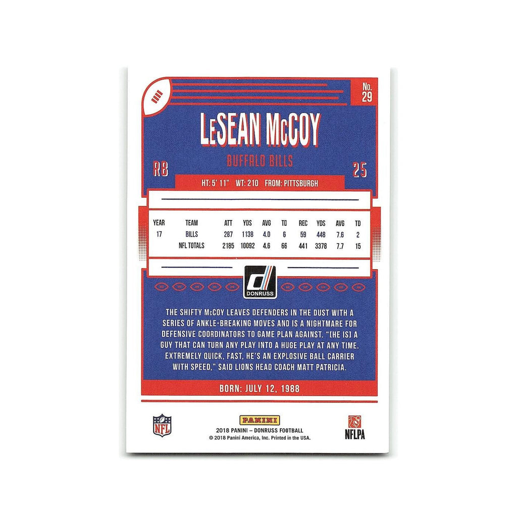LeSean McCoy 2018 Donruss #29 Buffalo Bills Football Card NM