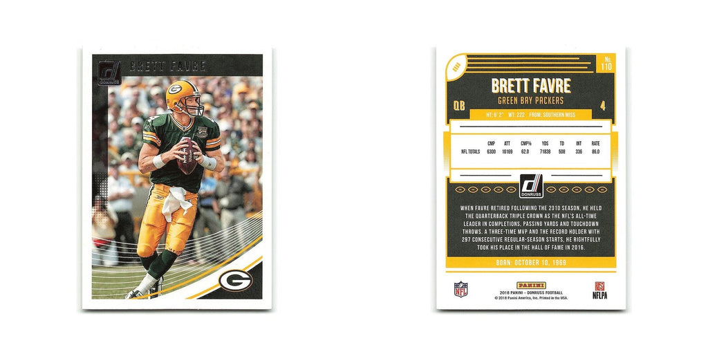 Brett Favre 2018 Donruss #110 Green Bay Packers Football Card NM